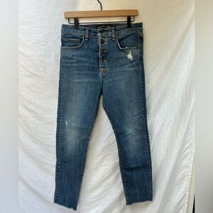 Veronica Beard Jeans Faye 11' Skinny Womens Terrain Blue Button Fly  Size 30
